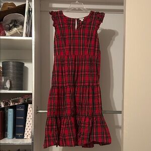 J. Crew Factory Red Plaid Maxi Dress